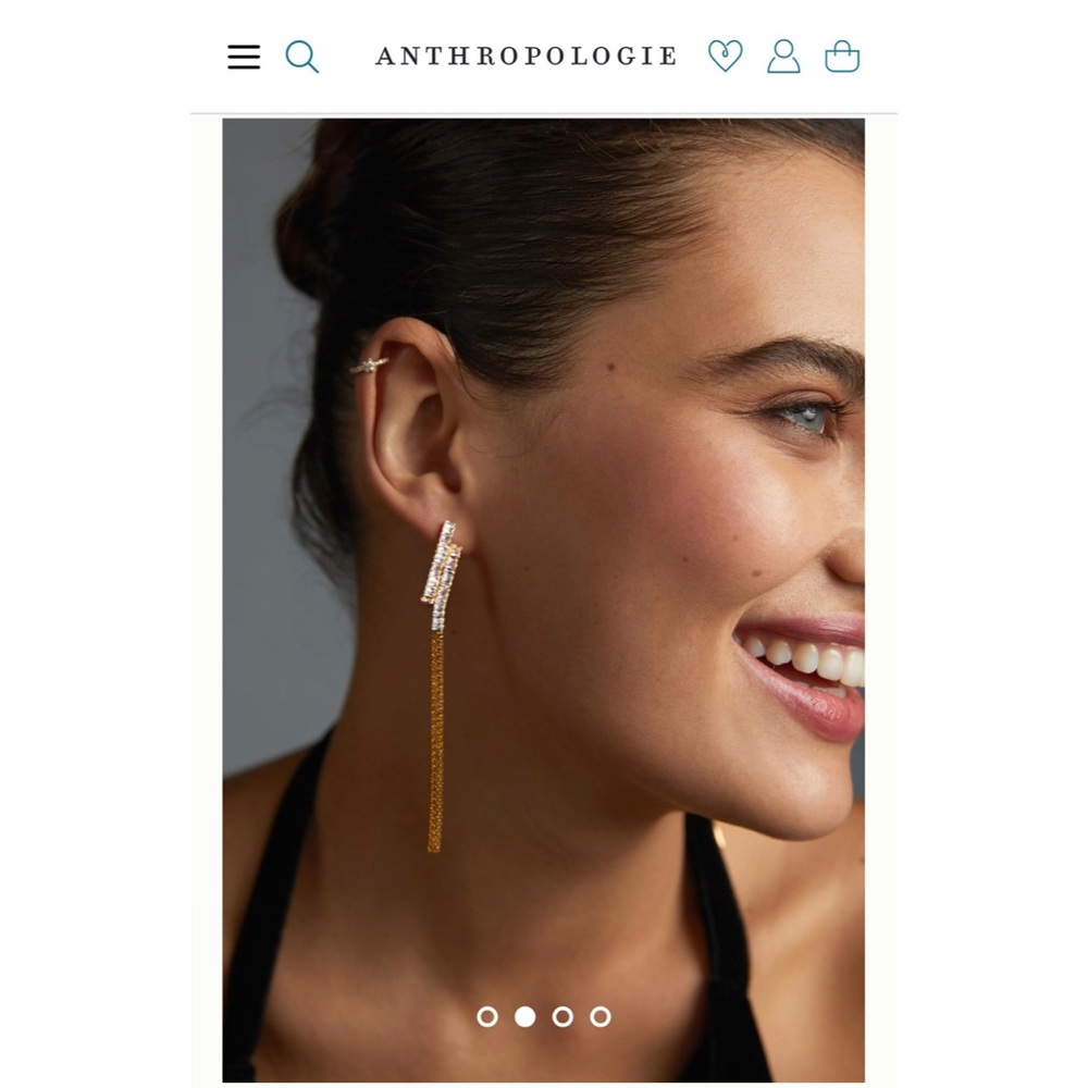 Anthropologie Parallel Pavé Earrings